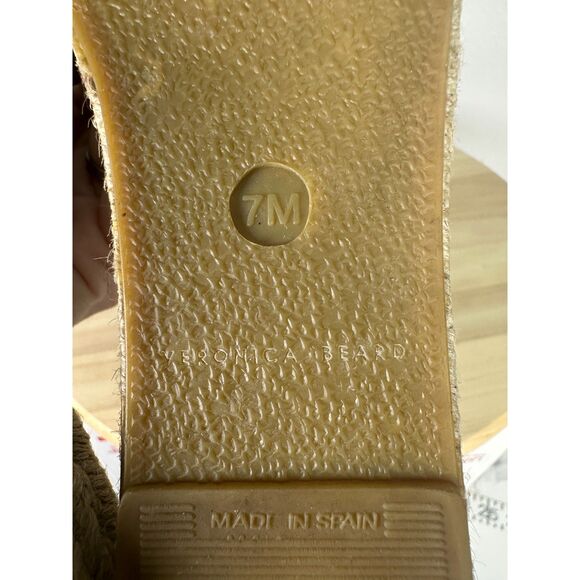 Veronica Beard Apa Suede Buckle Espadrille Sandals Desert Beige Size 7 - Picture 3 of 9